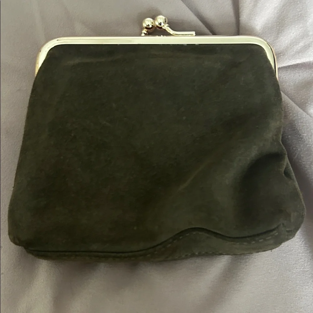 Dooney & Bourke Dark Green Suede Clutch - Picture 2 of 4